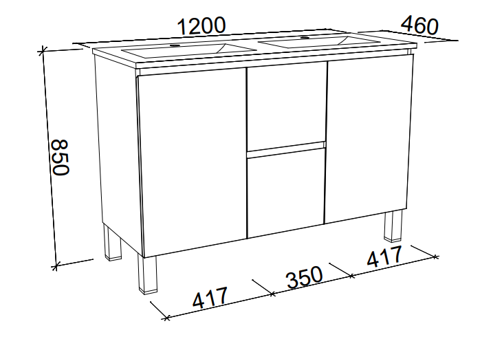 Timberline Nevada Floor Standing Vanity with Above Counter Basin on Le ...