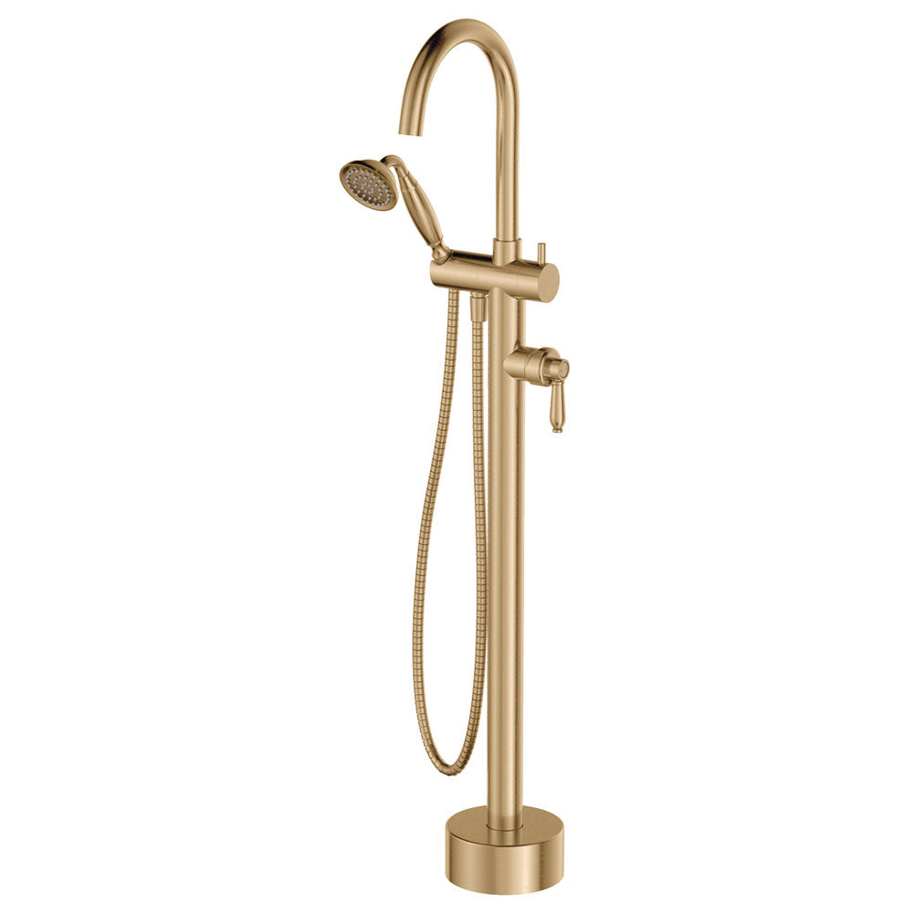 Fienza Eleanor Floor Mixer and Shower - Urban Brass