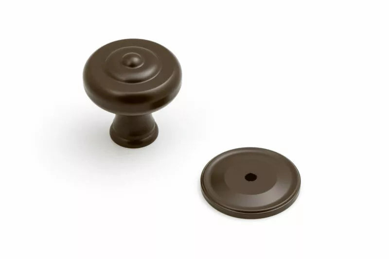 Castella Nostalgia Decade Fluted Knob with Backplate – Oil Rubbed Bronze