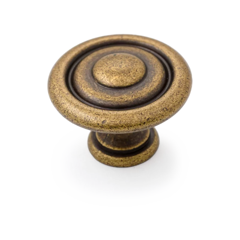 Castella Heritage Shaker Fluted Knob – Antique Brass