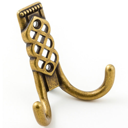 Castella Venetian Double Hook – Antique Brass