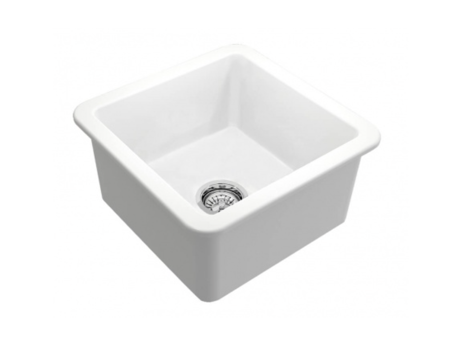 Turner Hastings Cuisine 46x46 Inset / Undermount Fireclay Sink - Matte White