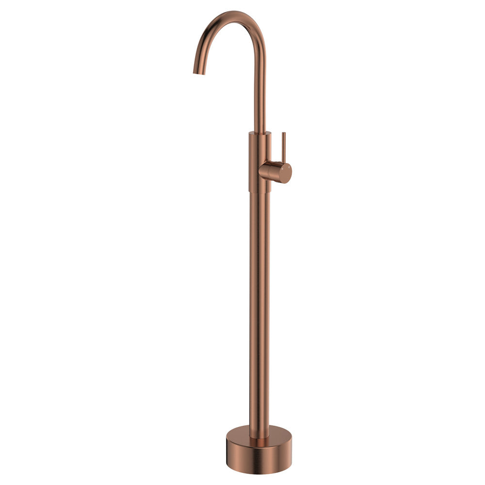 Fienza Kaya Floor Mounted Bath Mixer - Brushed Copper