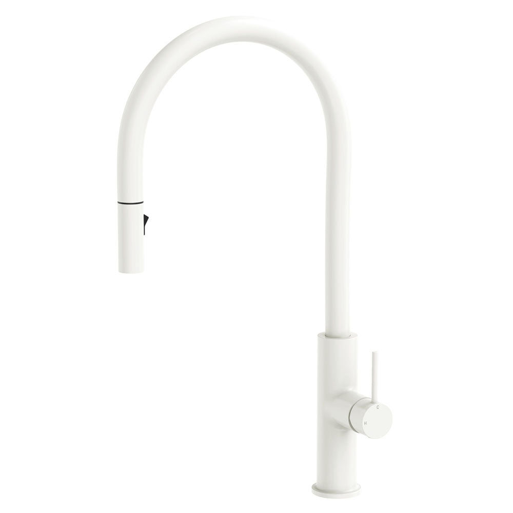 Fienza Kaya Pull Out Sink Mixer - Matte White