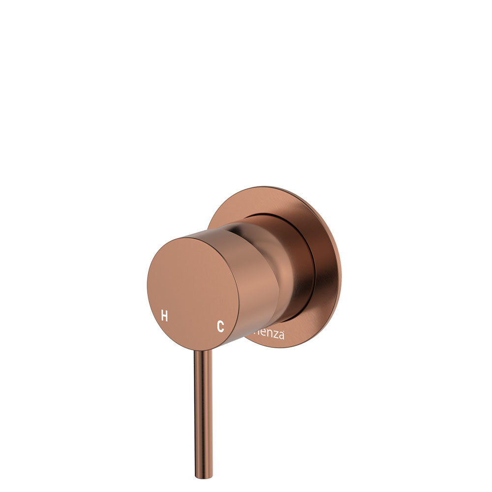 Fienza Kaya Small Round Plate Wall Mixer - Brushed Copper