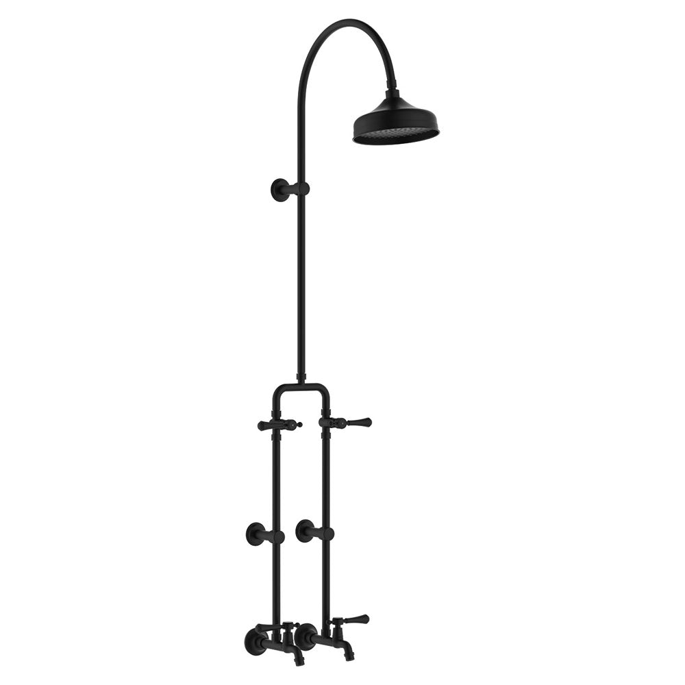 Fienza Lillian Lever Exposed Rail Shower & Bath Set - Matte Black