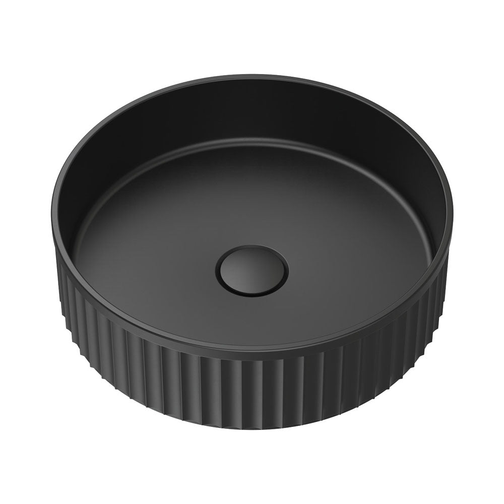 Fienza Minka Round Solid Surface Above Counter Basin - Matte Black