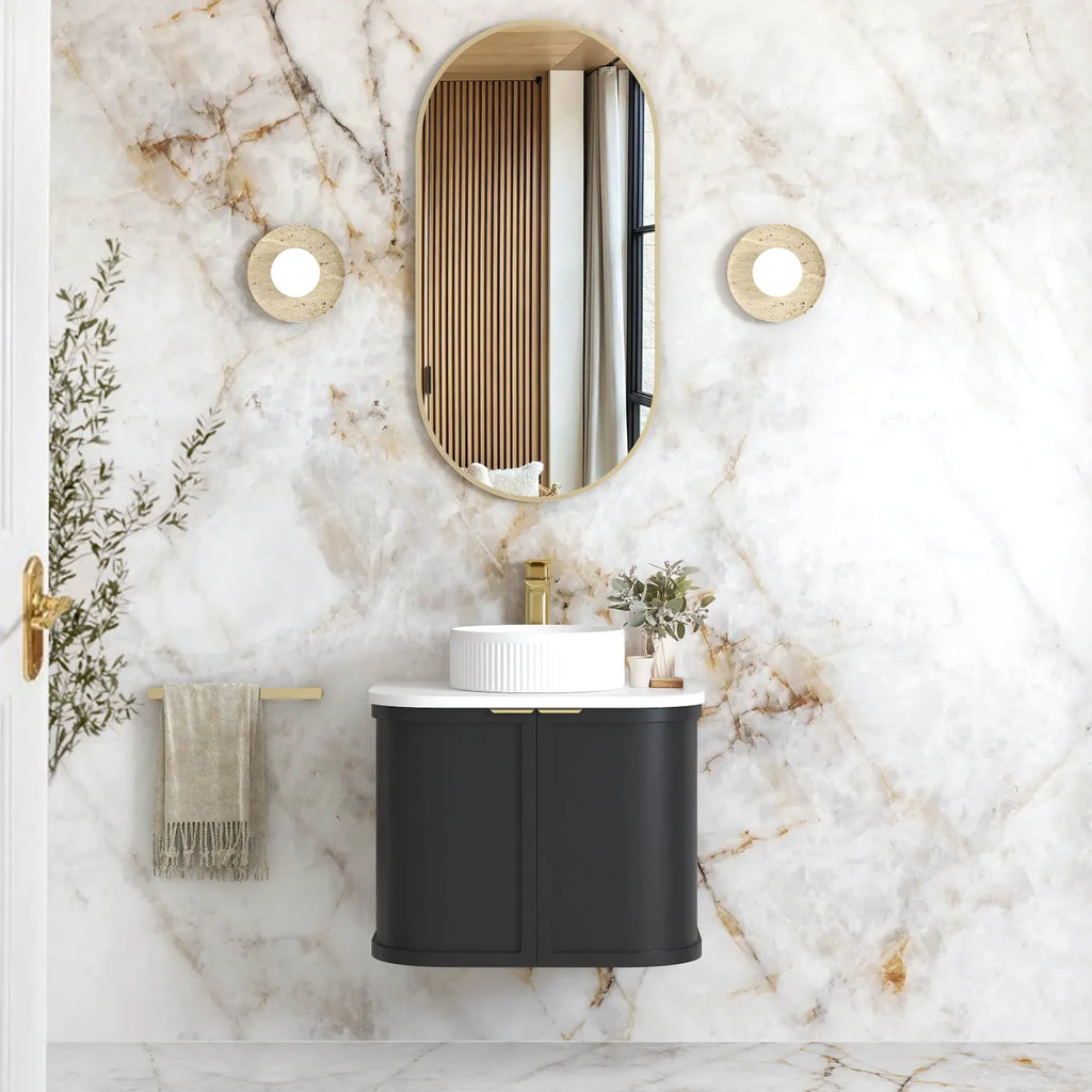 Otti Hampshire Wall Hung Vanity - Satin Black