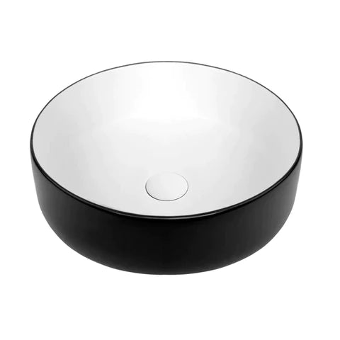 Otti Radius Round 355x355mm Basin - Matte Black And Matte White