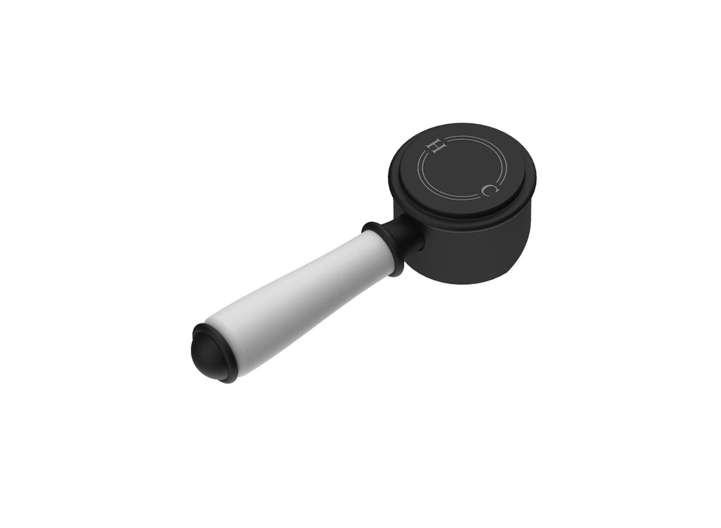 Ikon Clasico Ceramic Handle For Wall Mixer - Matte Black