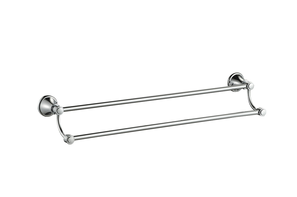 Ikon Clasico Double Towel Rail - Brushed Nickel