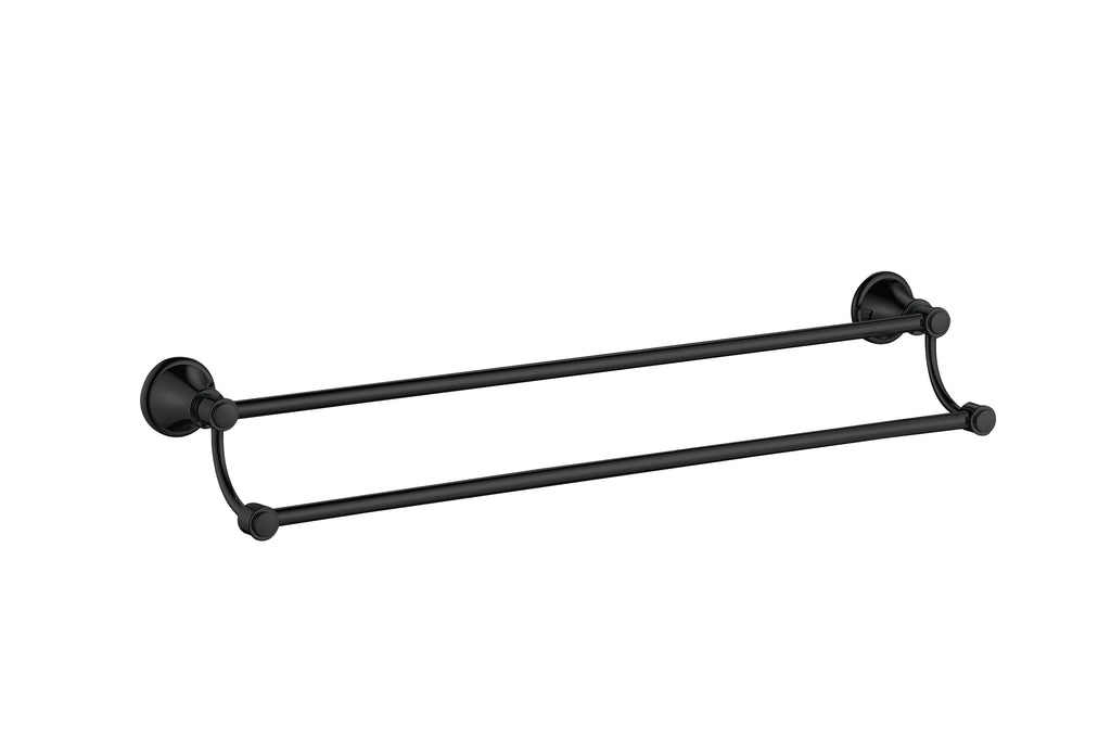 Ikon Clasico Double Towel Rail - Matte Black