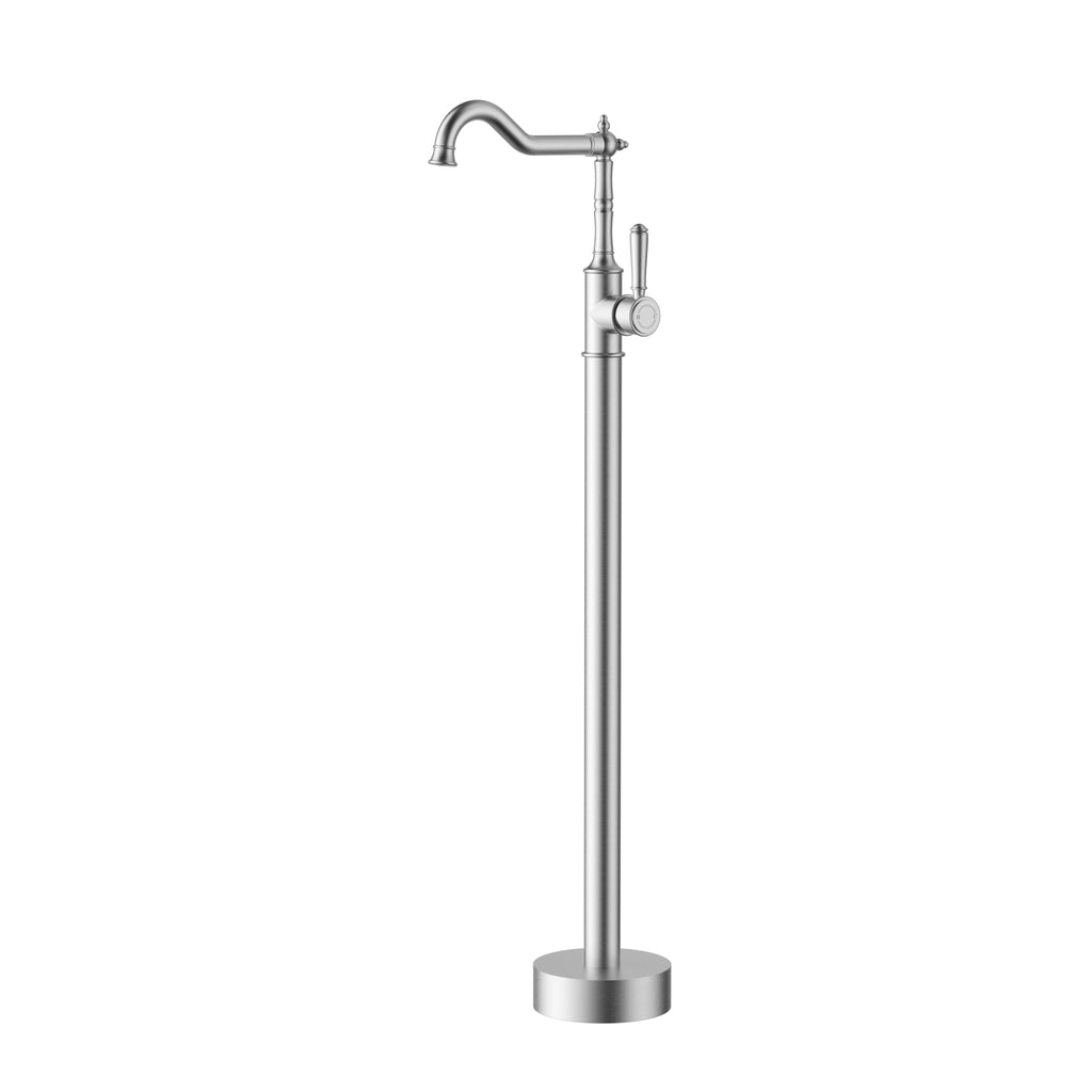 Ikon Clasico Free Standing Bath Mixer - Brushed Nickel