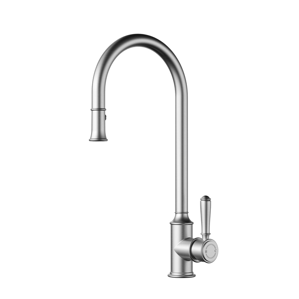 Ikon Clasico Pull-Out Sink Mixer - Brushed Nickel