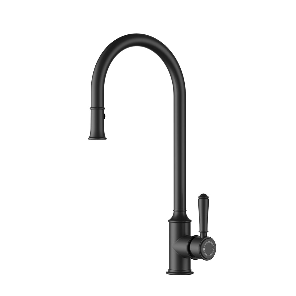 Ikon Clasico Pull-Out Sink Mixer - Matte Black