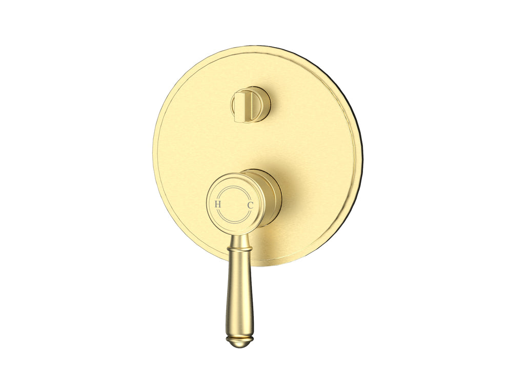 Ikon Clasico Wall Diverter Mixer Trim Kits - Brushed Gold