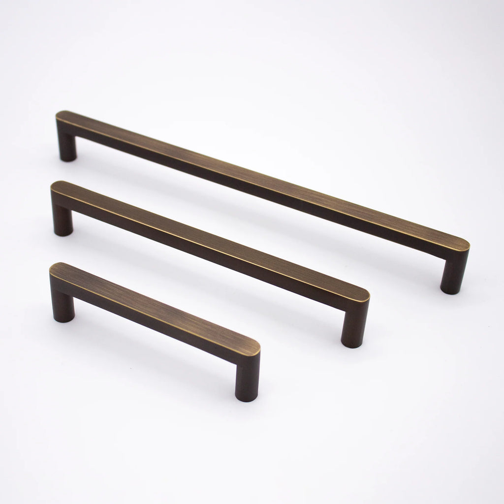 Manovella Aged Brass Straight Profile Cabinet Pull - Clio