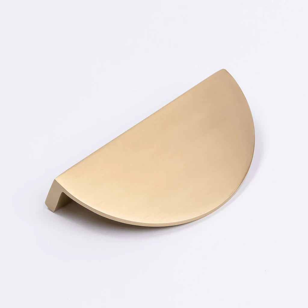 Manovella Brushed Brass Half Moon Cabinet Pull - Iris