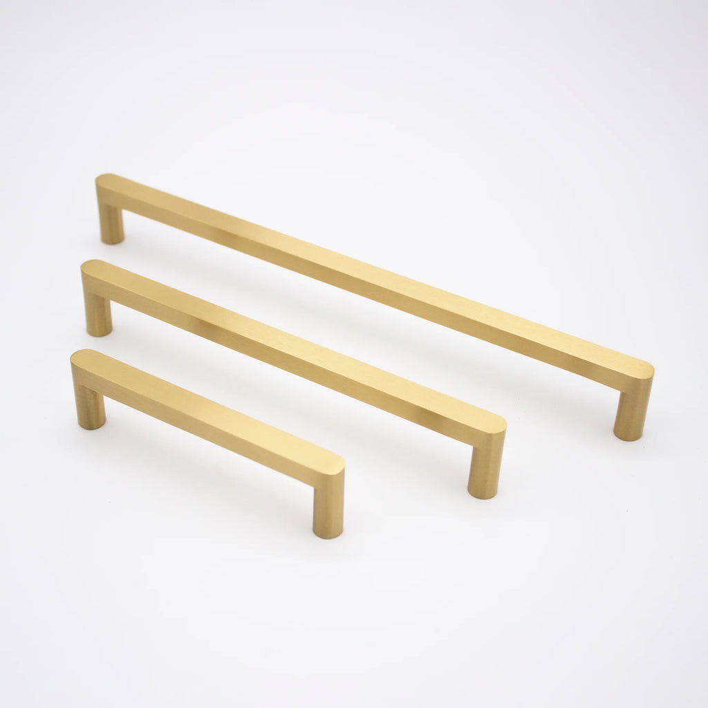 Manovella Brushed Brass Straight Profile Cabinet Pull - Clio