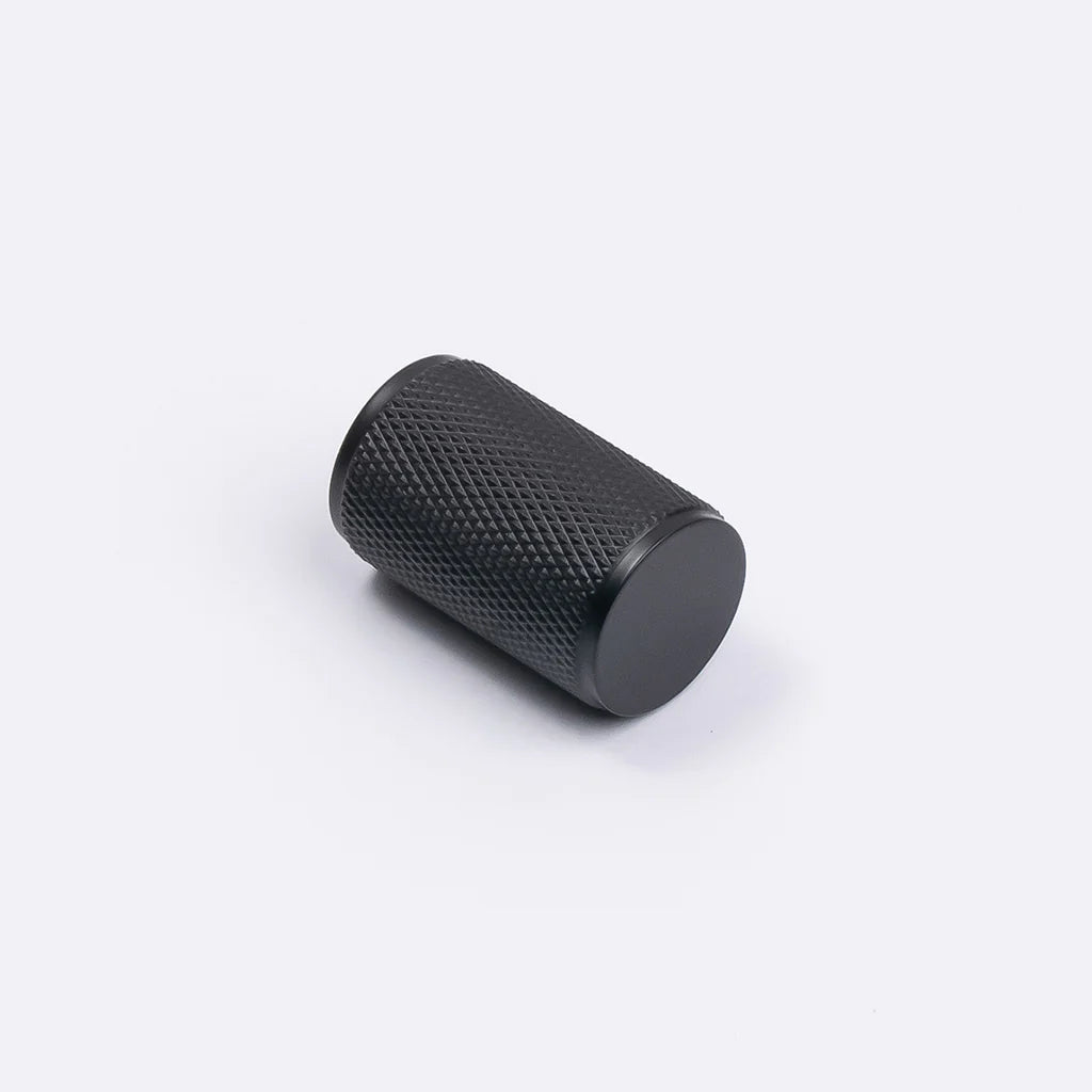 Manovella Matte Black Knurled Cabinet Knob - Helena