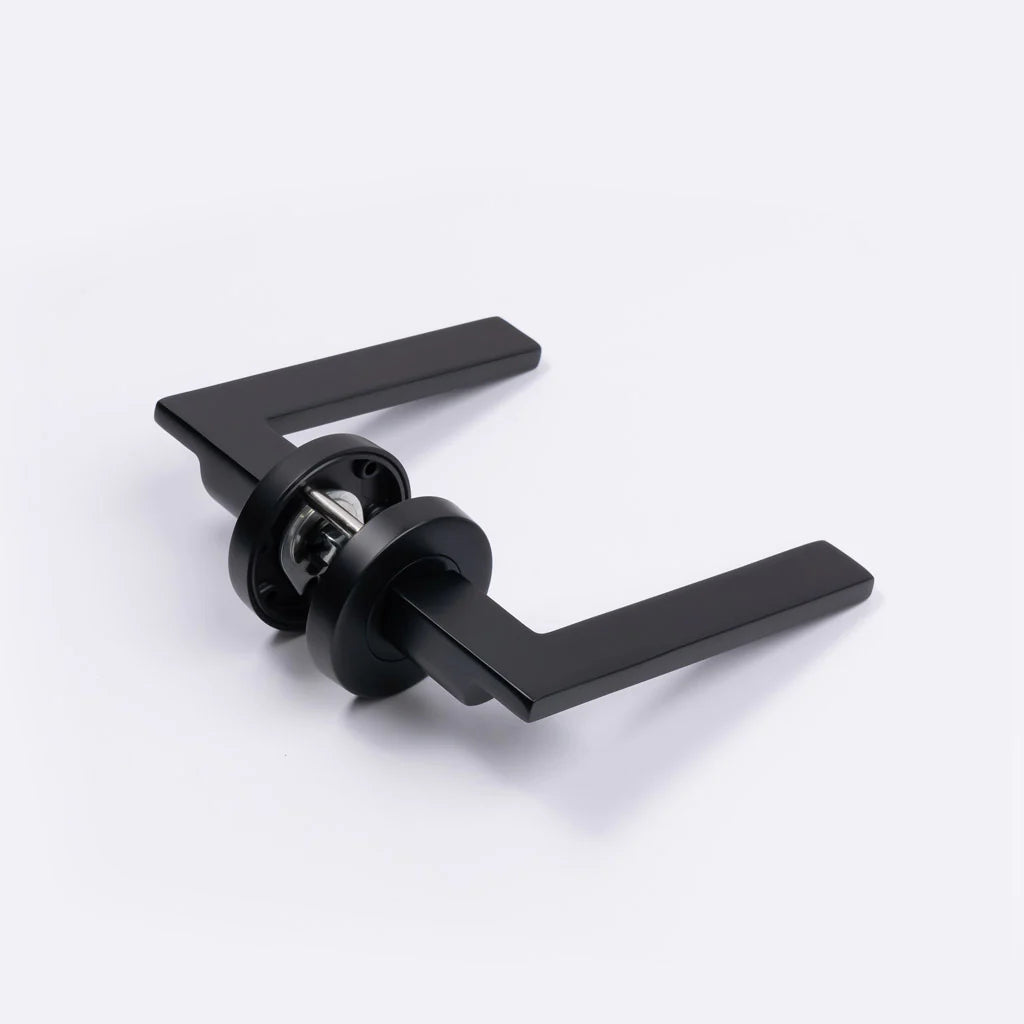 Manovella Matte Black Passage Door Handle - Hamilton