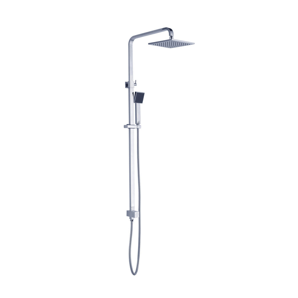 Nero Square Twin Shower Bottom Inlet Shower - Chrome