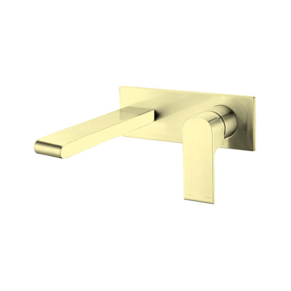 Nero Bianca Wall Basin/Bath Mixer - Brushed Gold