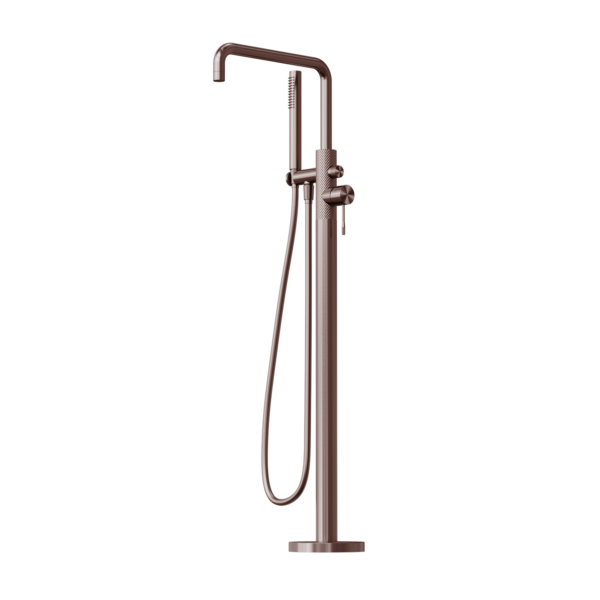 Nero Opal Freestanding Bath Mixer with Handshower - Brushed Bronze