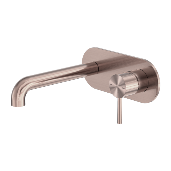 Nero ZEN SS316L Wall Basin/Bath Mixer - Brushed Bronze