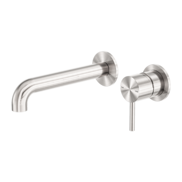 Nero ZEN SS316L Wall Basin/Bath Mixer Separate Back Plate - Brushed Nickel