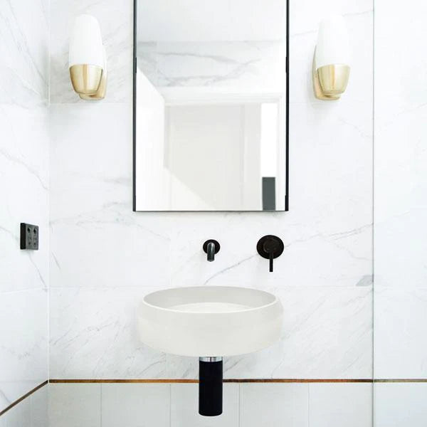 Nood Co Prism Circle Basin Wall Hung - Ivory