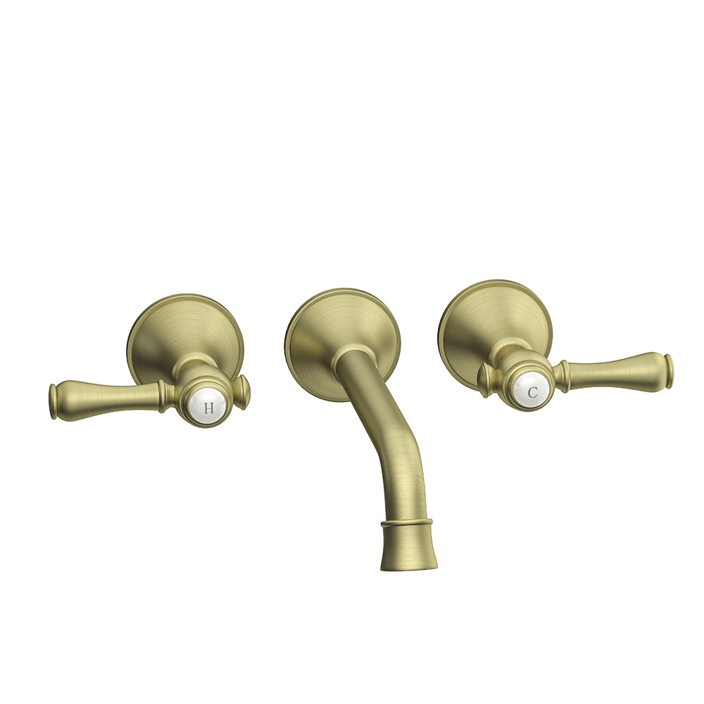 Augustine Classic Traditional Wall Basin Bath Set - Gold