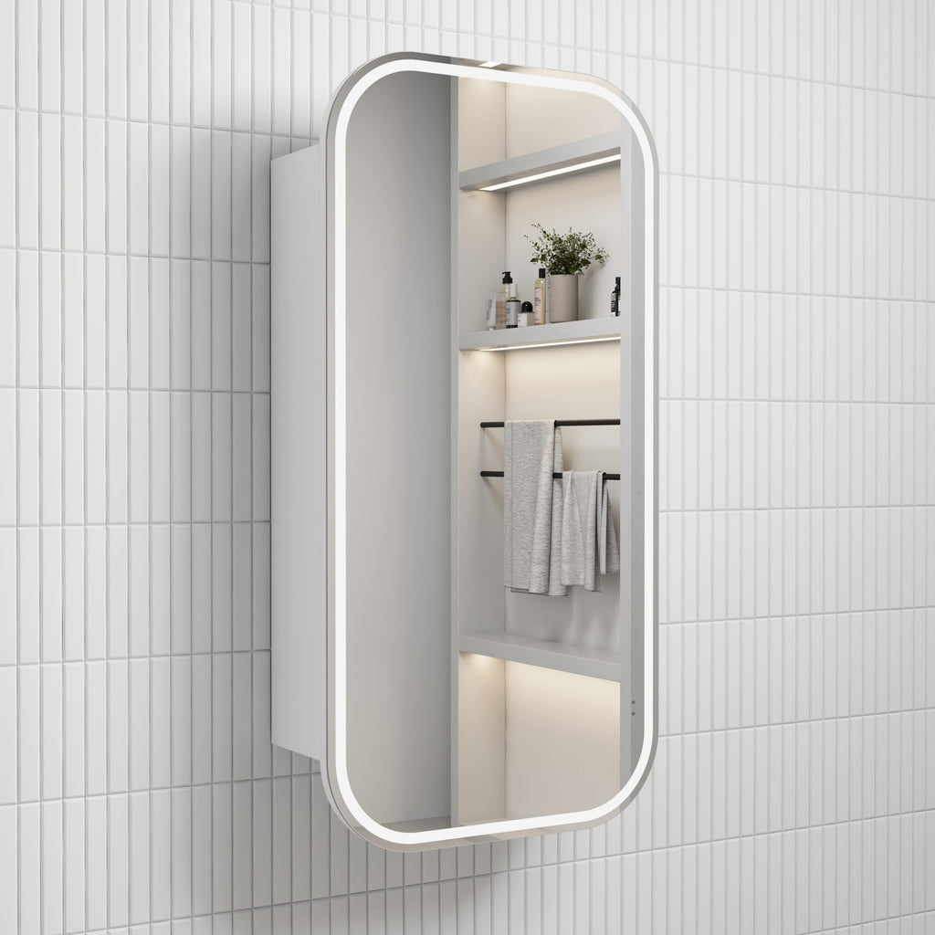 Aulic Vienna LED Shaving Cabinet - Matte White