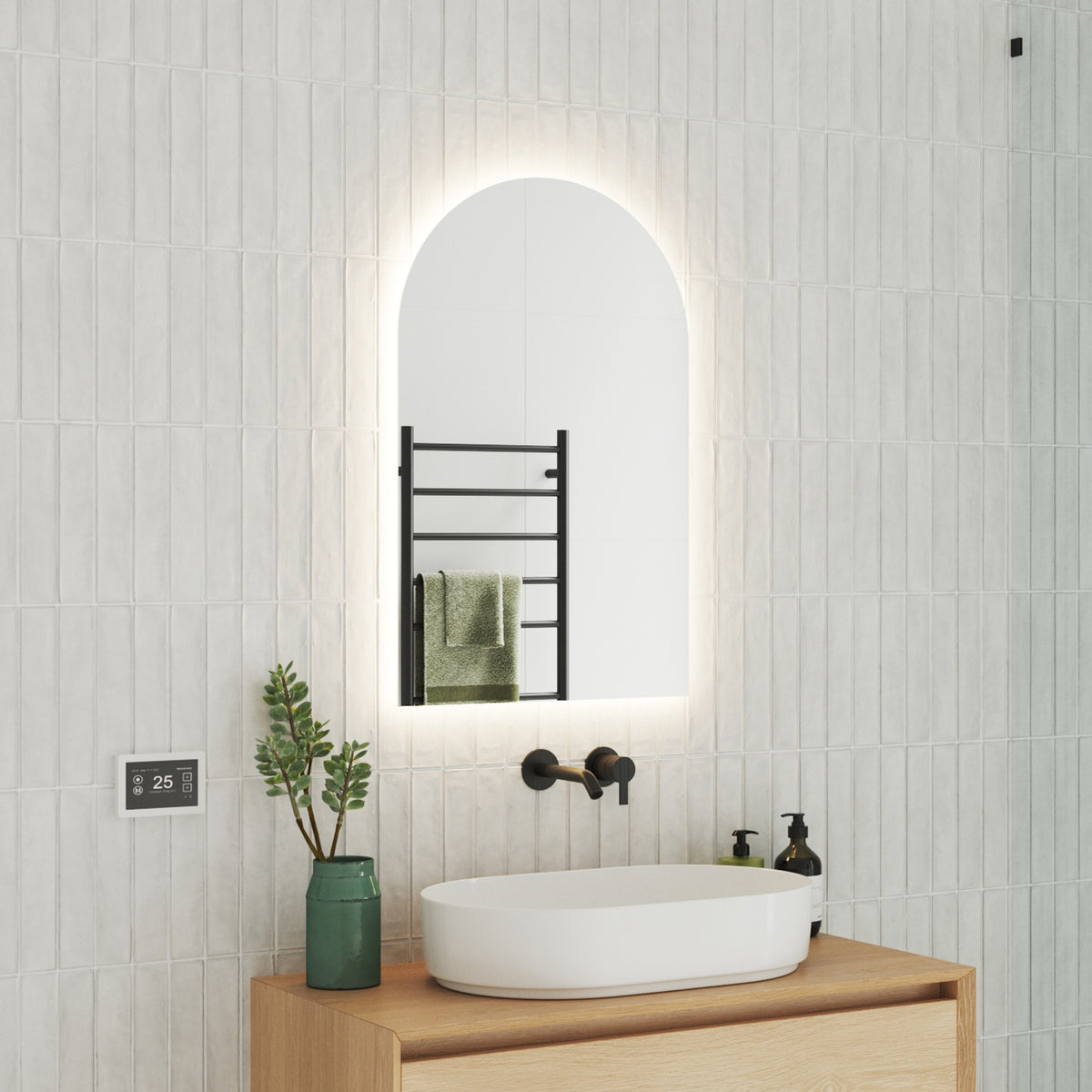 Thermogroup Ablaze Arch Shape Premium Backlit Mirror – Wellsons