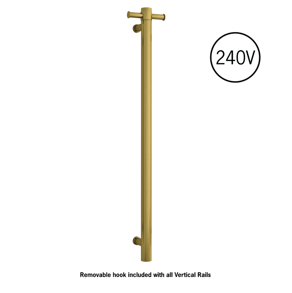 Thermogroup Vertical Single Heated Rail - Brushed Gold