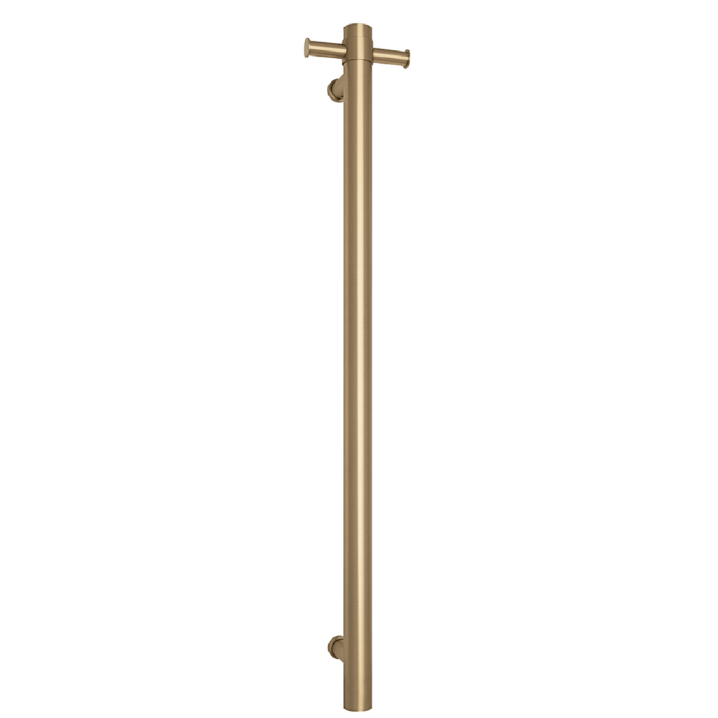 Thermogroup Vertical Single Heated Rail - Brushed Brass