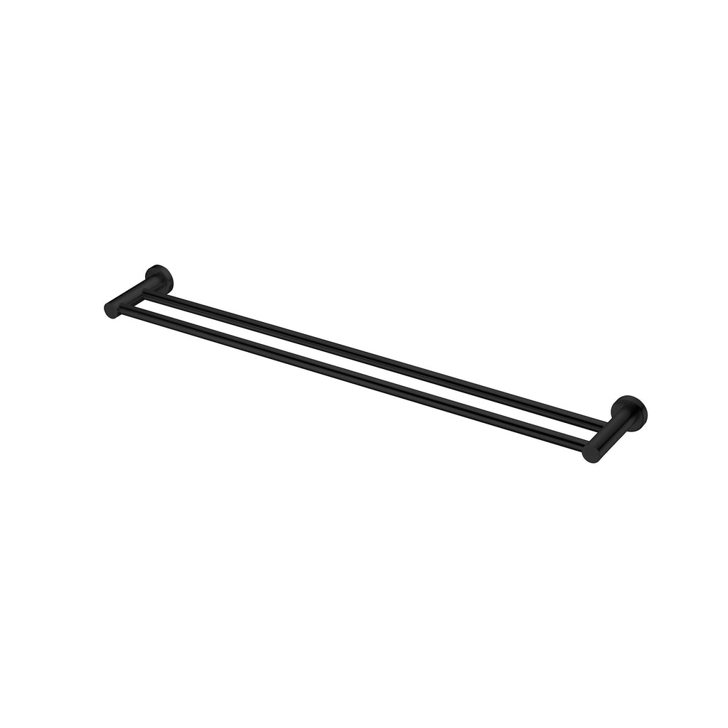 Nero Mecca Double Towel Rail 800mm - Matte Black