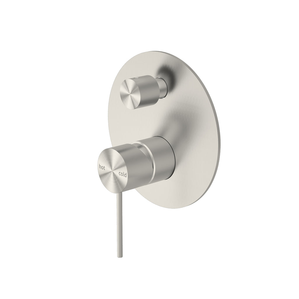 Nero Mecca Shower / Bath Wall Mixer with Diverter - Brushed Nickel - Wellsons