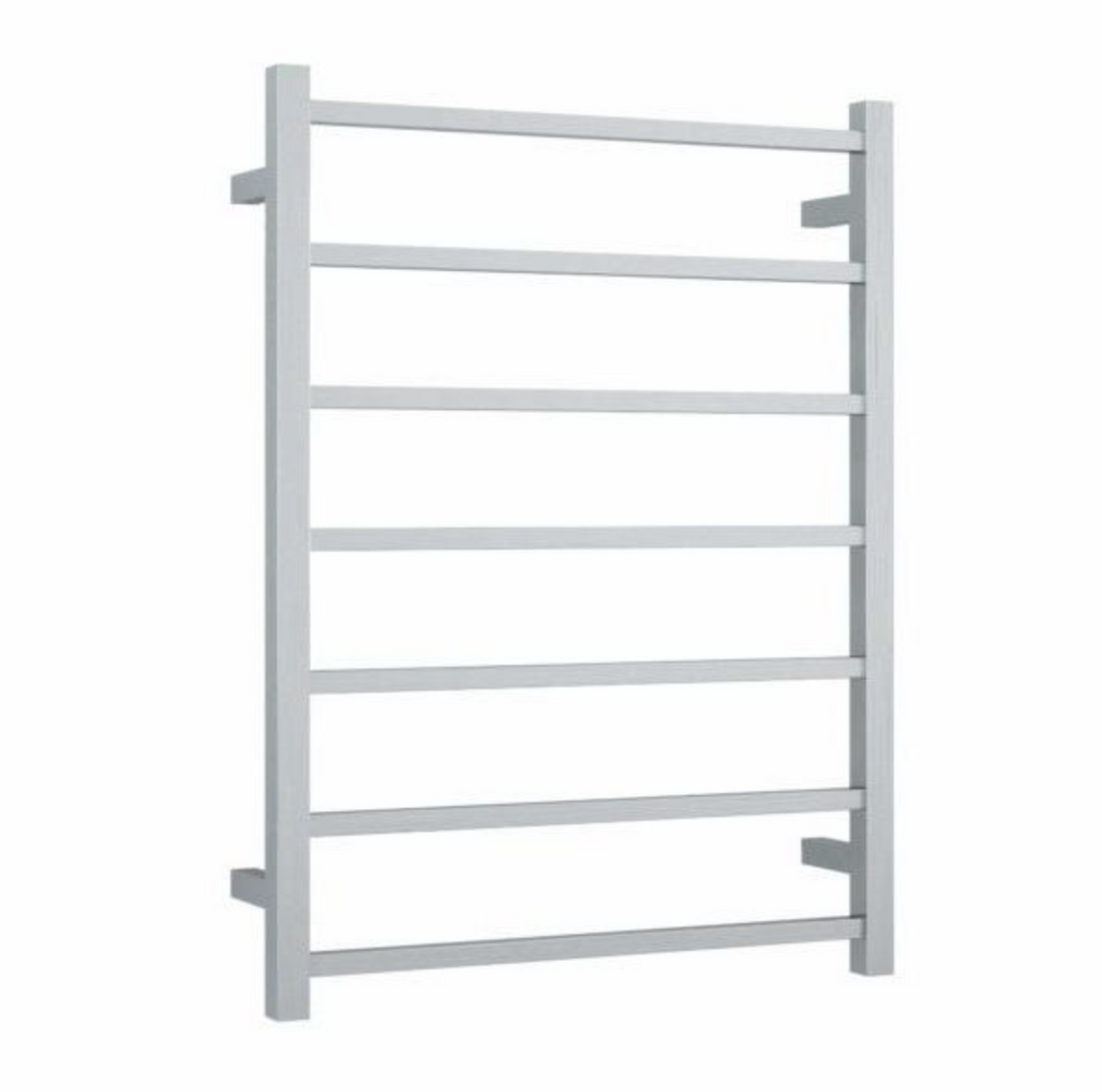 Thermogroup 7 Bar Straight Square Ladder Heated Towel Rail - Brushed Stainless
