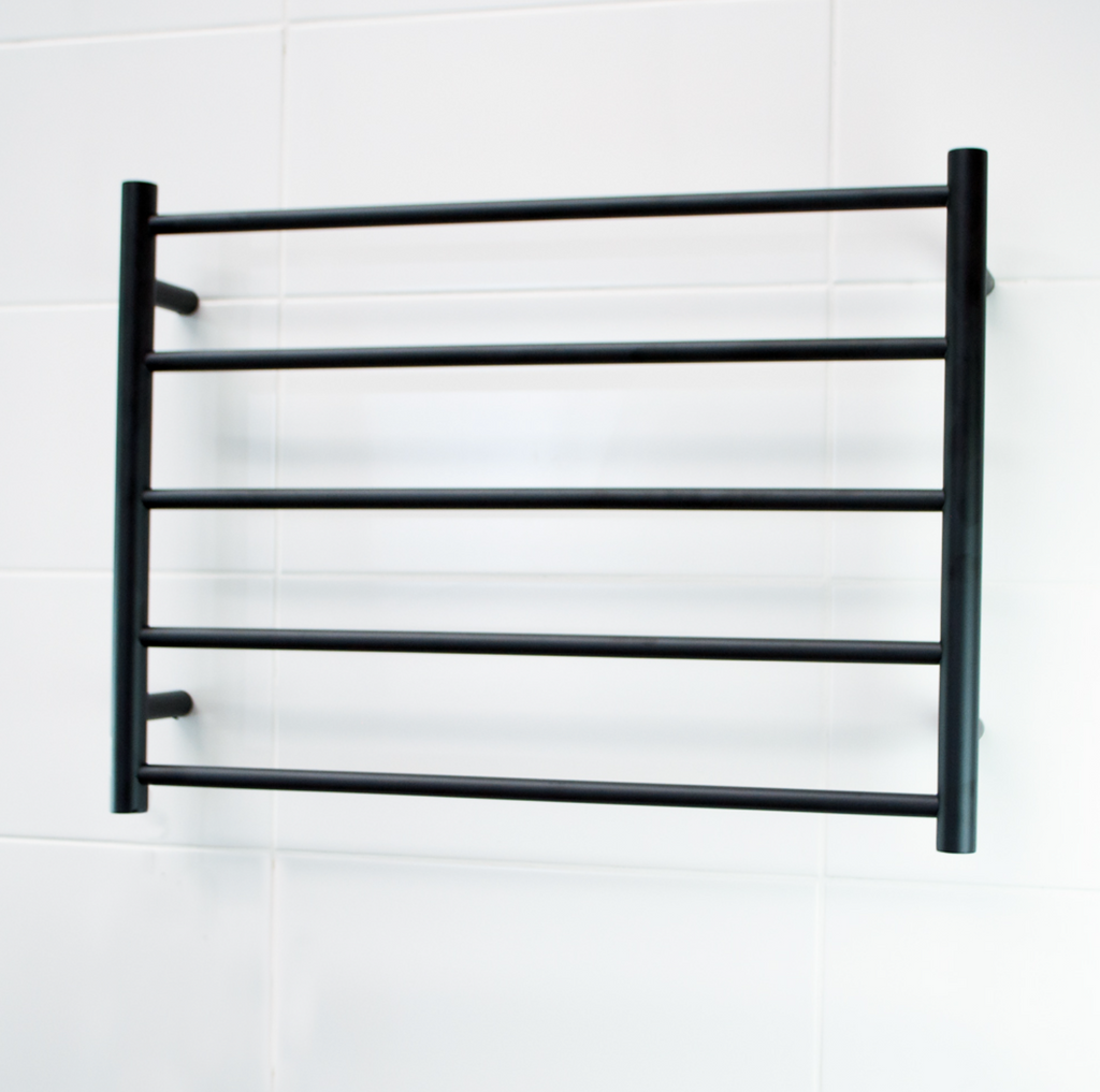 Radiant Heating Round Bars Non Heated Towel Rails Matte Black 750 x 550