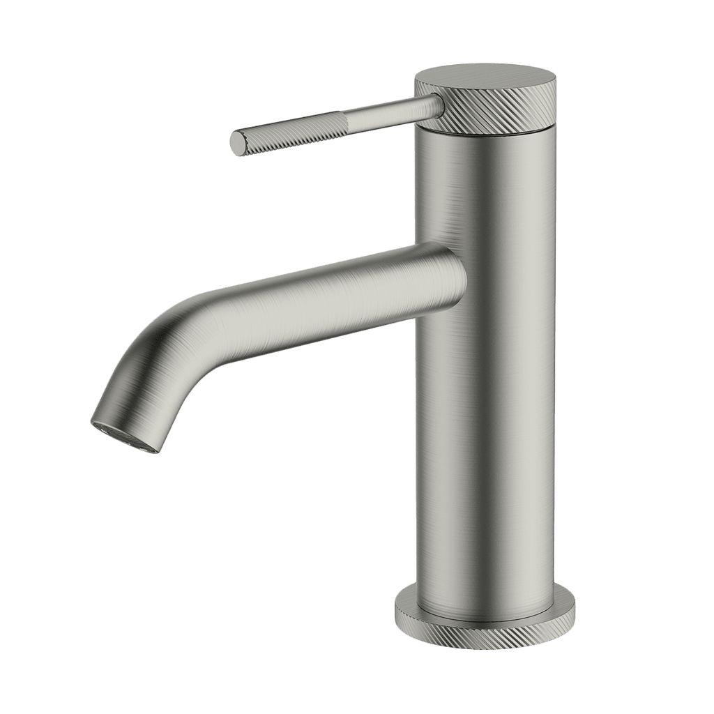 Gareth Ashton Poco Knurled Basin Mixer - Brushed Nickel