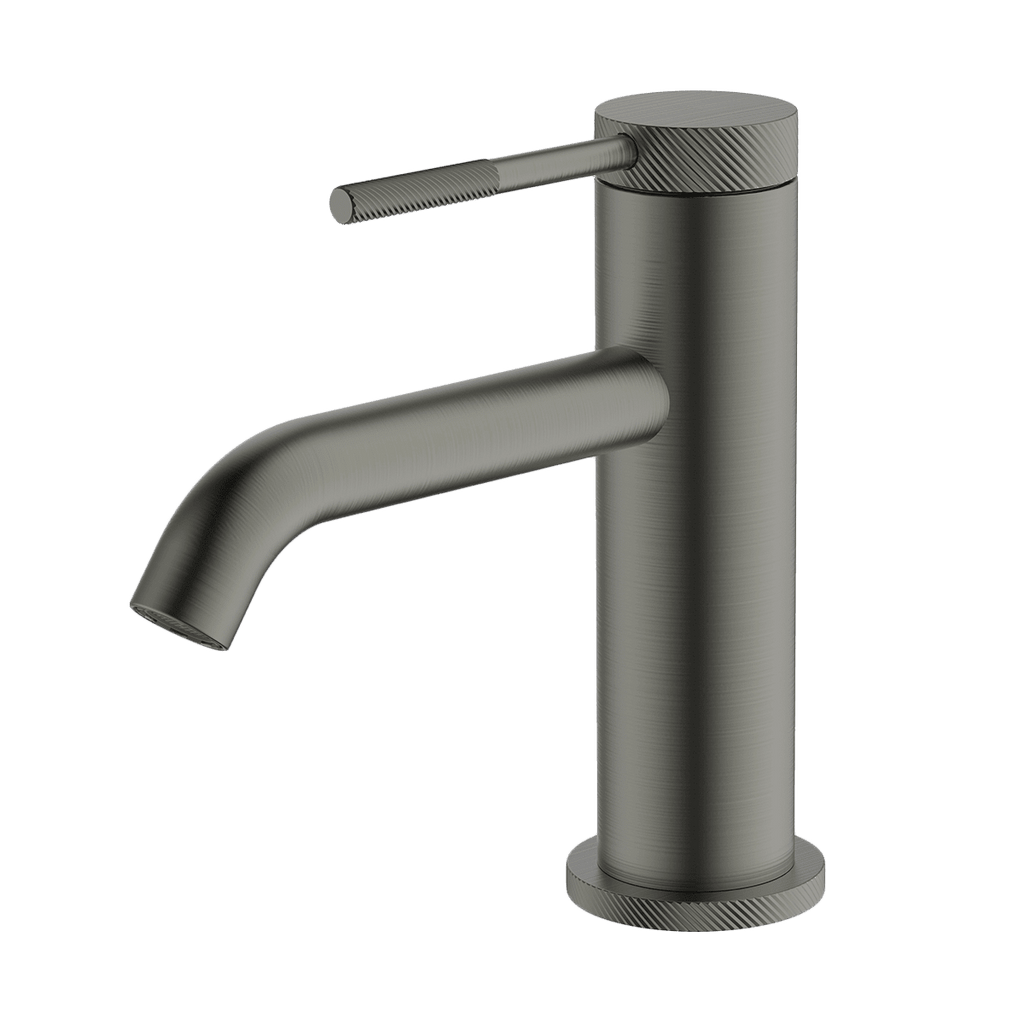 Gareth Ashton Poco Knurled Basin Mixer - Gunmetal