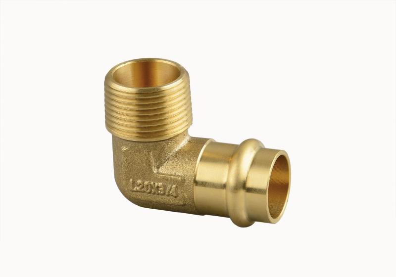 Copper Press Brass Male Elbow Water 20MM x 3/4" BSP - Wellsons