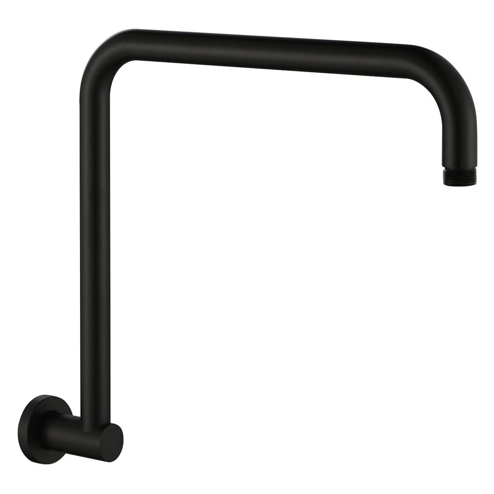 Fienza Kaya Round Fixed Gooseneck Shower Arm - Matte Black