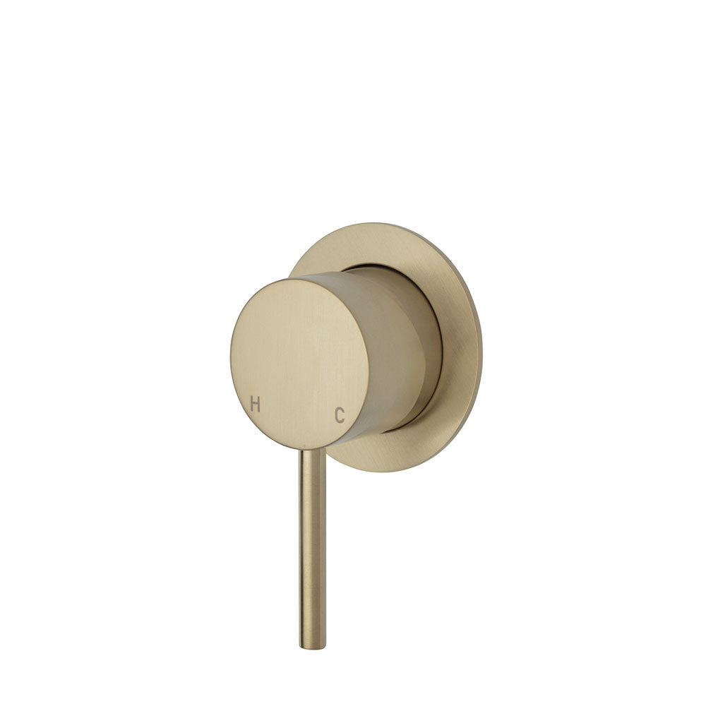 Fienza Kaya Small Round Plate Wall Mixer - Urban Brass