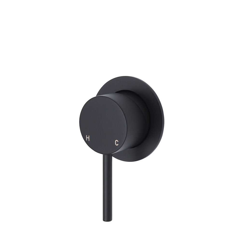 Fienza Kaya Small Round Plate Wall Mixer - Matte Black