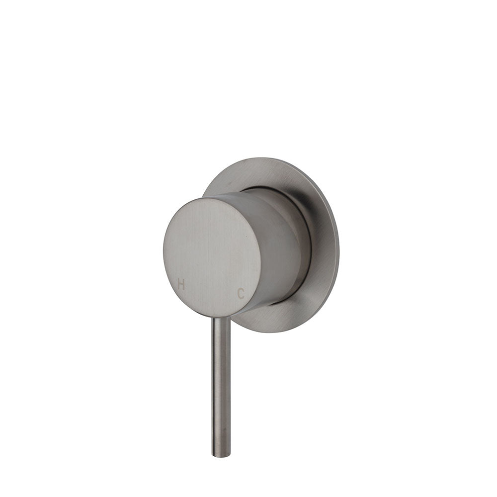 Fienza Kaya Small Round Plate Wall Mixer - Brushed Nickel