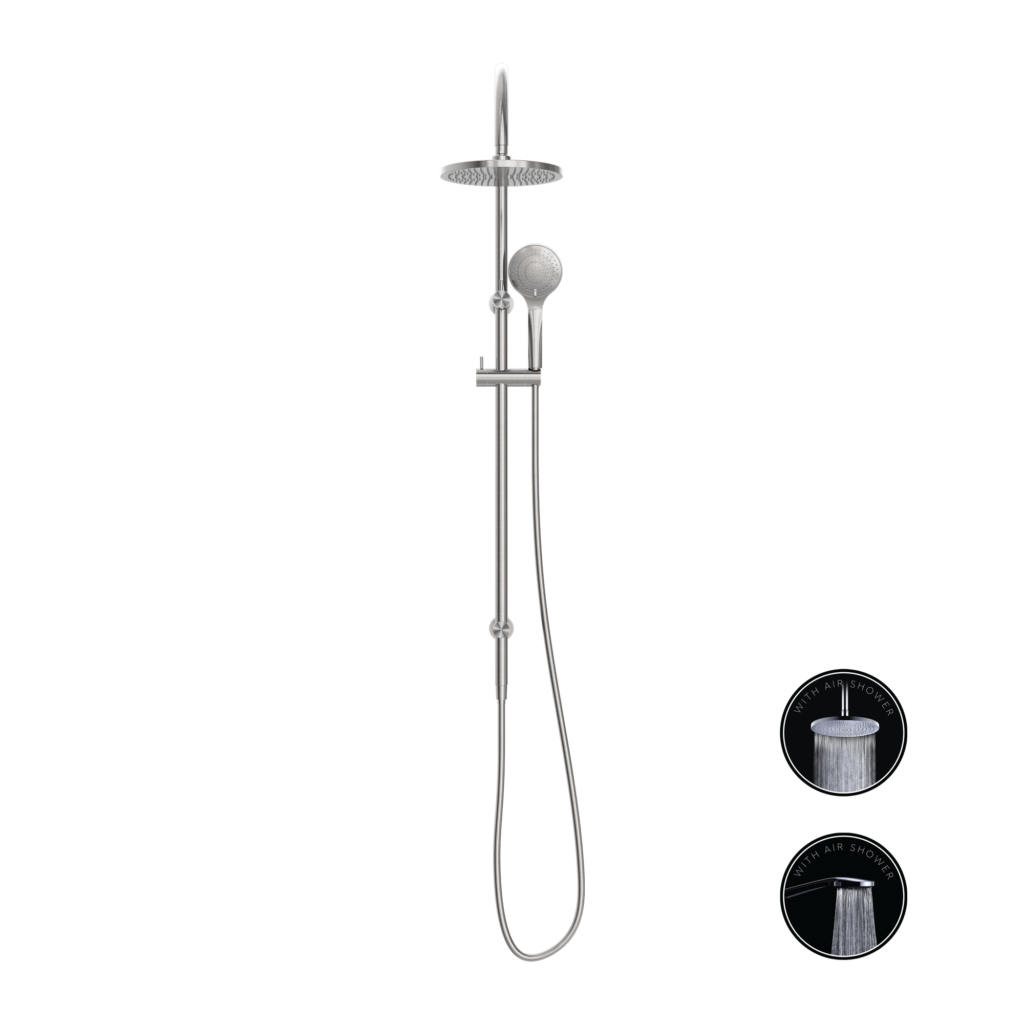 Nero Opal Twin Shower Set With Air Shower - Brushed Nickel