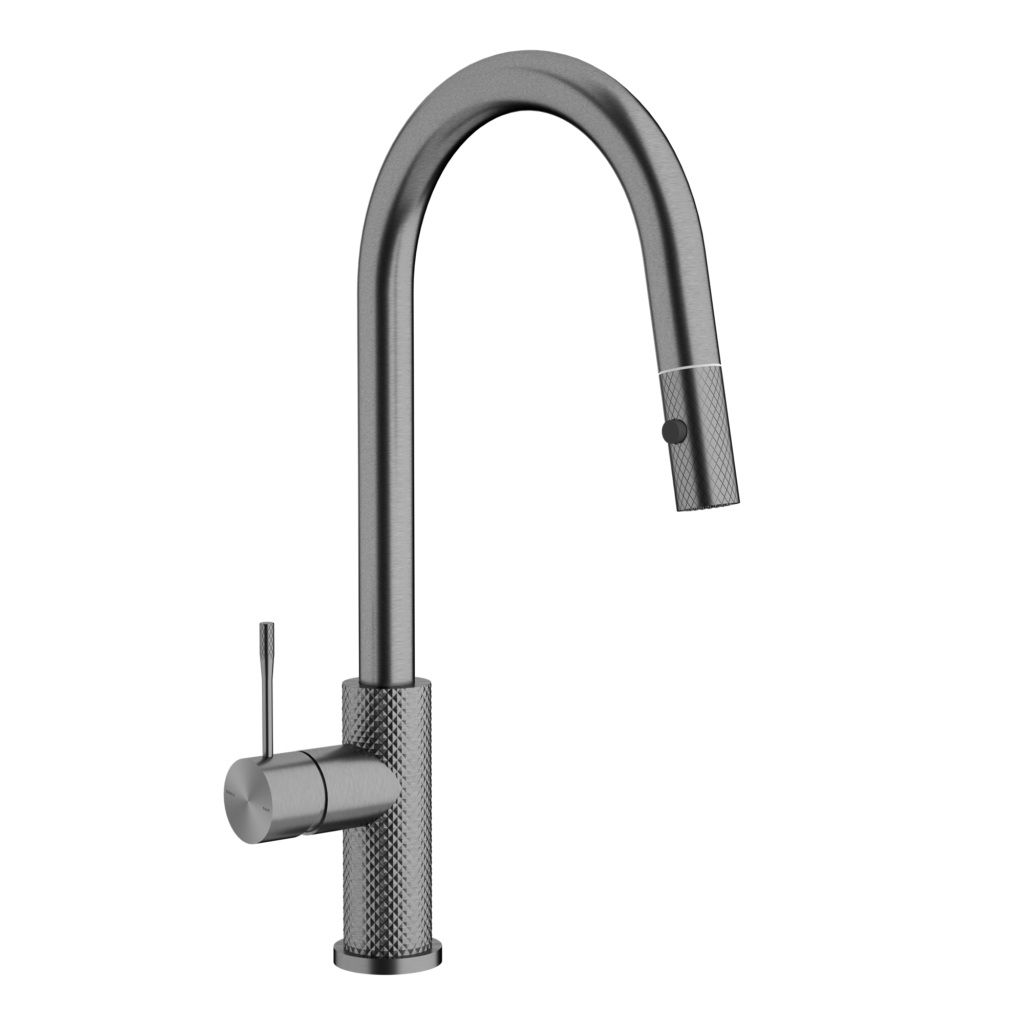 Nero Opal Pull Out Sink Mixer - Graphite Gunmetal Grey