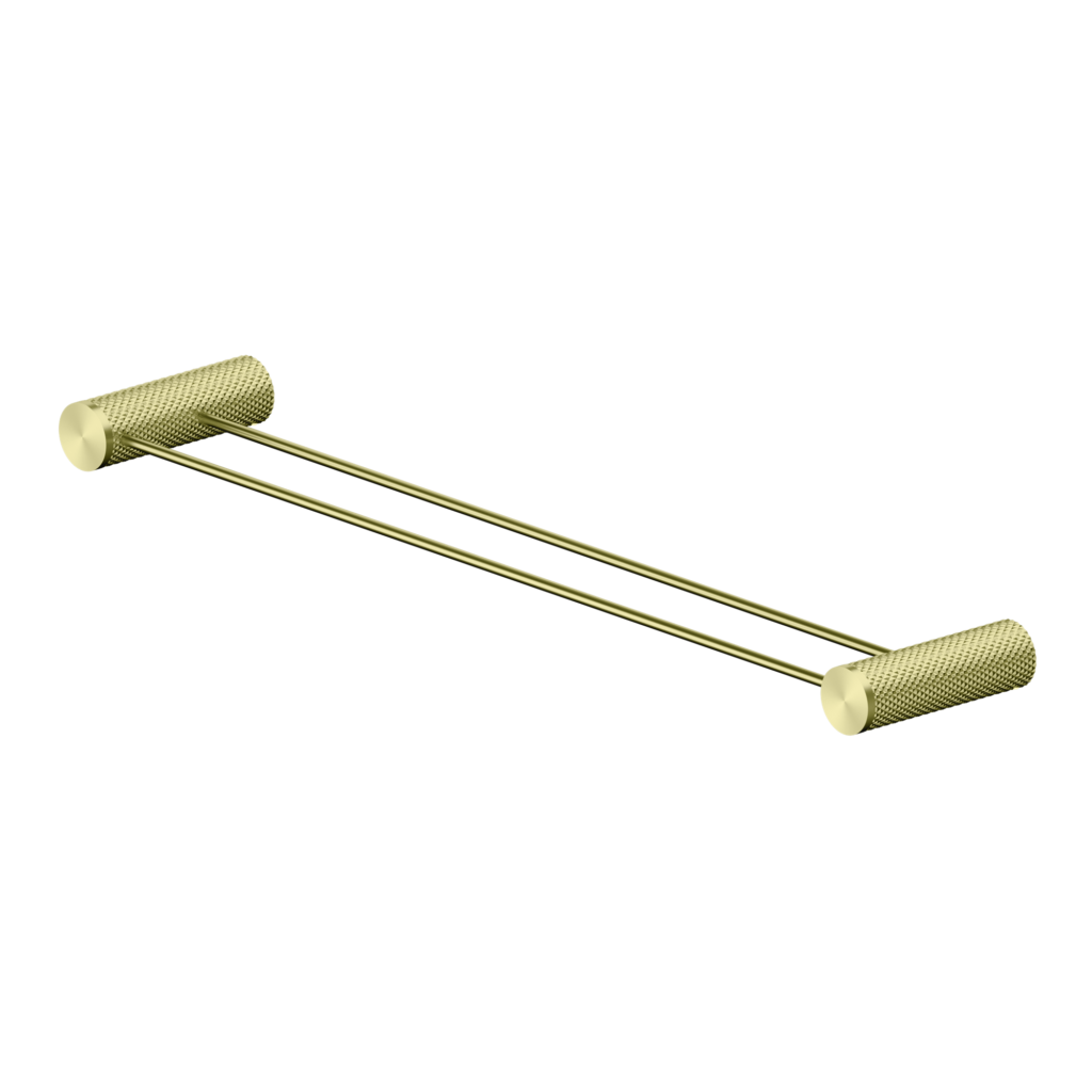 Nero Opal Double Towel Rail 600mm - Brushed Gold